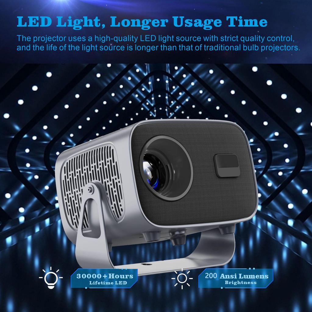 Best-Selling YG300 Yellow-White Mini Portable Projector with Mobile Screen Mirroring for Home Entertainment.