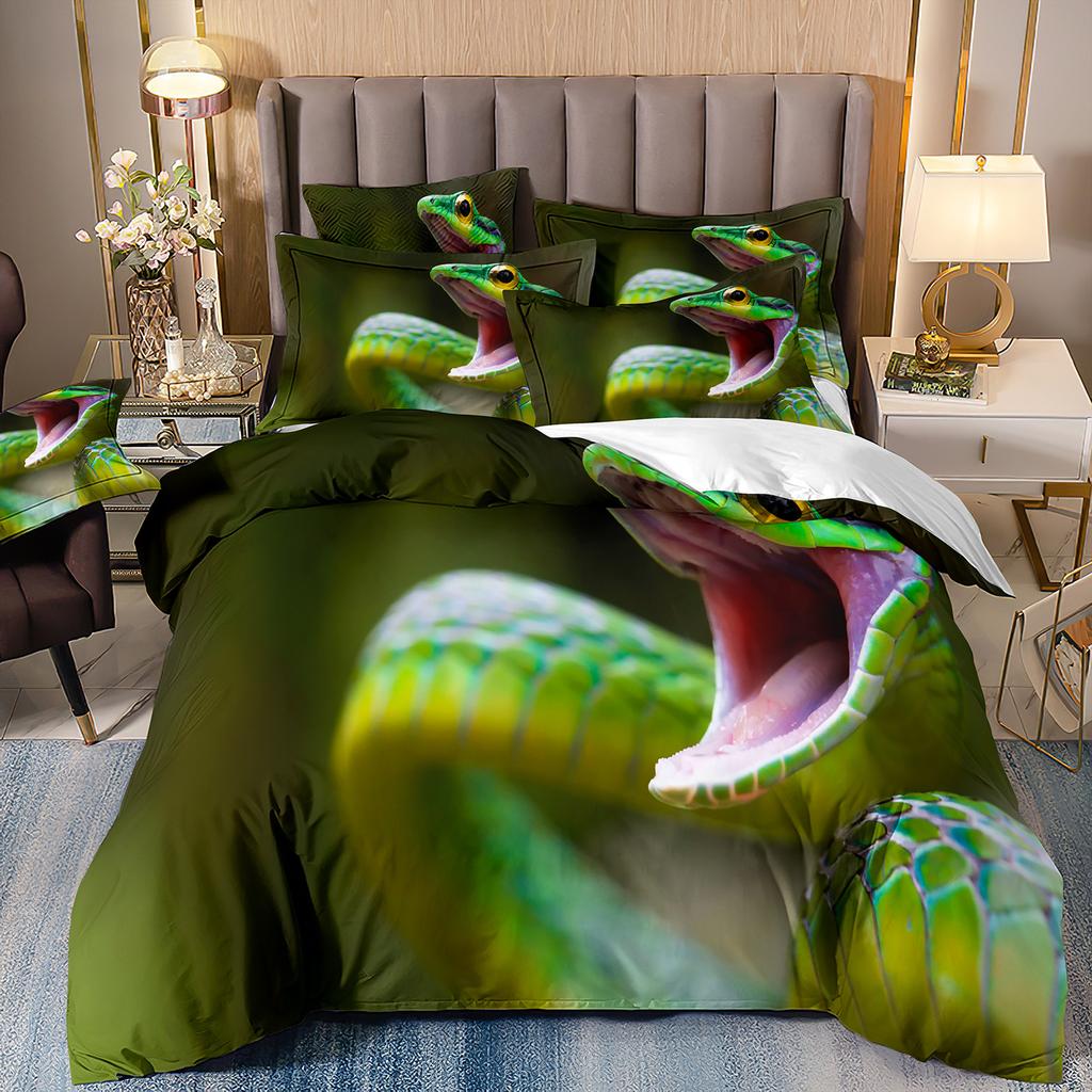3D Digital Printing Bedding Three-Piece Set Animal Cobra Sheet Duvet Cover