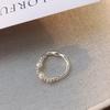Elegant Women's Geometric Irregular Pearl Elastic Ring - Trendy New Style for Index Finger
