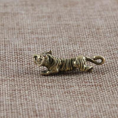 3D Mini Tiger Guss Tierfigur Retro Stil Metallskulptur Heim Büro Zimmer Schreibtisch Dekoration Sammeln Ornamente Geschenk