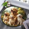 Golden Retriever Round Area Rug,Carpet Rug for Living Room Bedroom Sofa Playroom Decor,Non-slip Floor Mat