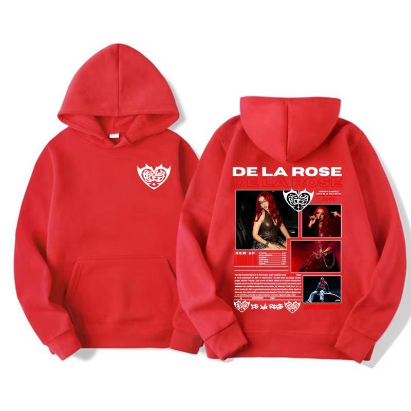 Singer De La Rose New Album Tour Merch Hoodies Men Women Fashion Hip Hop Aesthetic Sweatshirts High Quality Casual Fleece Hoodie