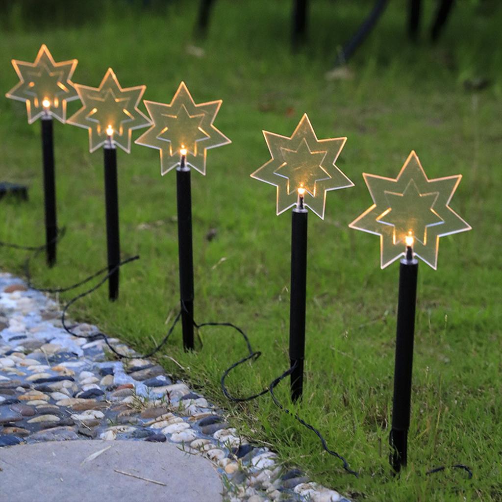 Solarleuchten Sterne Weihnachtsbaumlichter Außen Villa Rasen Gartenleuchten