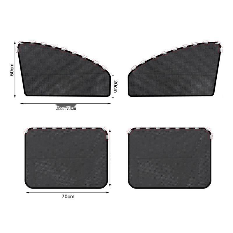 Magnetic Retractable Car Window Sun Shade Curtain - Heat Insulation Blackout for Small Cars