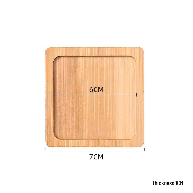 Creative Bamboo Succulent Pot Tray - Rectangular Coaster & Water Catcher for Home Decor