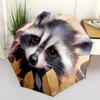 1pc Autumn Leaves Raccoon Art Print, Perfect for Outdoor Umbrellas, Festive Gifts, and Daily Use!R083