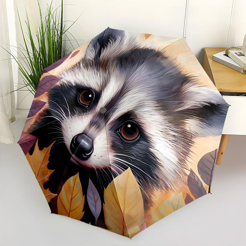 

1pc Autumn Leaves Raccoon Art Print, Perfect for Outdoor Umbrellas, Festive Gifts, and Daily Use!R083