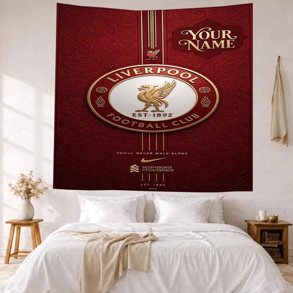 Liverpool Fc Custom Your Name Wall Decor Tapestry Art For Pet Memorial Birthdaywedding Party Backdrop Family Gift