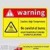 High Temperature Warning Sign: Caution - Hot Surface, Do Not Touch, Avoid Burns.