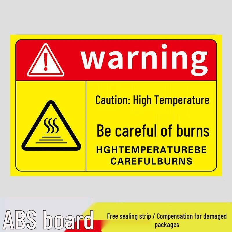 High Temperature Warning Sign: Caution - Hot Surface, Do Not Touch, Avoid Burns.