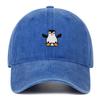 Vyšívaná tučňáčí baseballová čepice - Unisex Retro měkký kšilt Sluneční klobouk