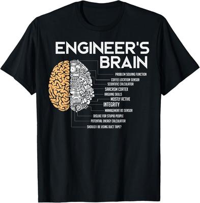 Ingegnere - Cervello da Ingegnere - Maglietta Divertente di Ingegneria Regalo T-Shirt Unisex