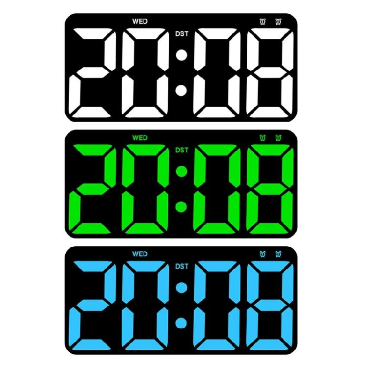 Clear Display LED Wall Clock with Digits, Countdown Calendar and Thermometer Adjustable Brightness for Comfort