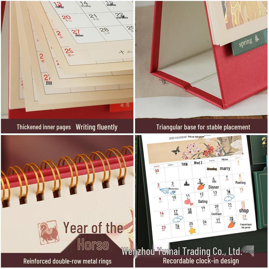 2026 Cute Cartoon Desk Calendar with Pen and Paper Holder - Monthly Creative Desktop Ornament