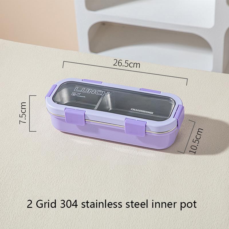 Simple Single-layer Lunch Box Microwave Heating Plastic Sealed Bento Portable Set Cutlery School Office Food Storage Container