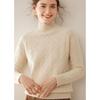 2025 Autumn-Winter Women's Retro Cashmere Cable Knit Sweater, Half-High Collar, Loose Slim Fit