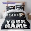 Name Custom Drake Pattern Bedding Set Quilt Cover Pillowcase Home Decor Gift (1 * duvet cover + 2 * pillowcase, without core)