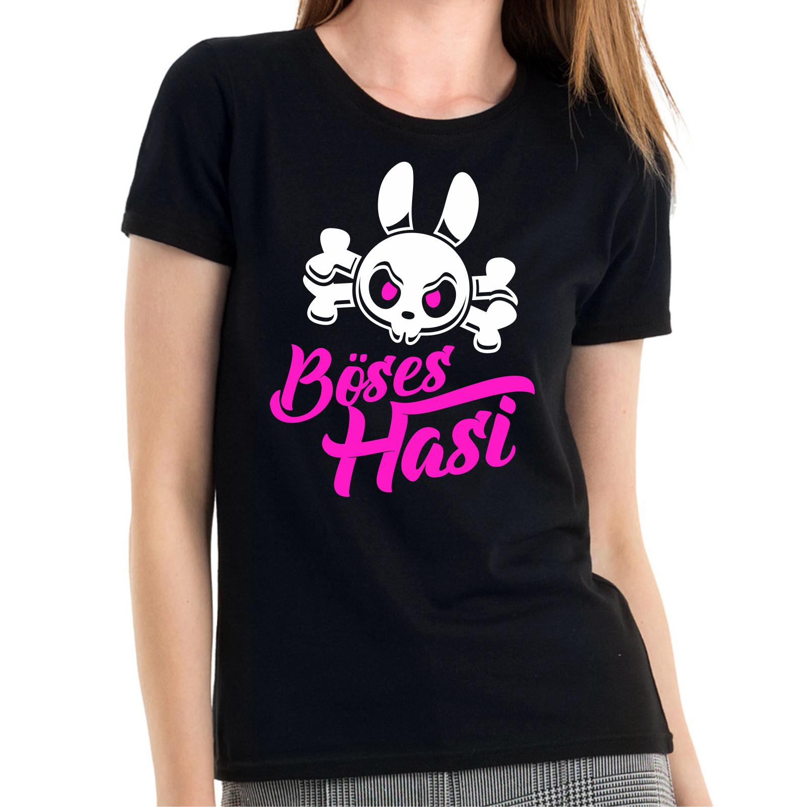Evil Bunny Skull Cartoon Comedy Quotes Fun Ladies Girlie T-Shirt Mens Womens Tees Top M