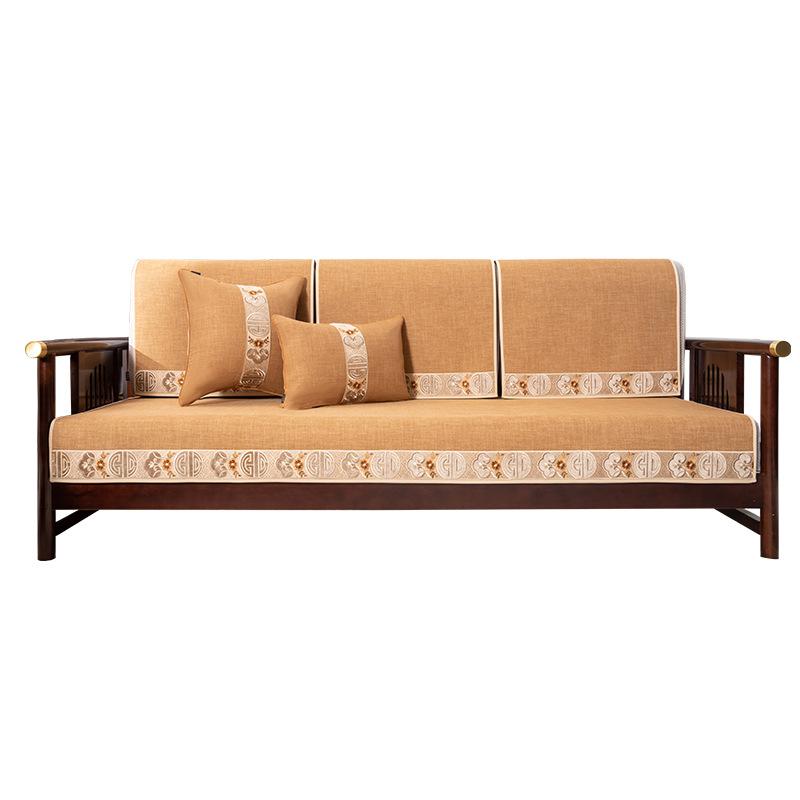 Four Seasons Universal Sofa Cushion New Chinese Style Solid Wood Sofa Cushion Cover Cloth Mat Non-Slip Rosewood Saddle Cover Cover Wooden