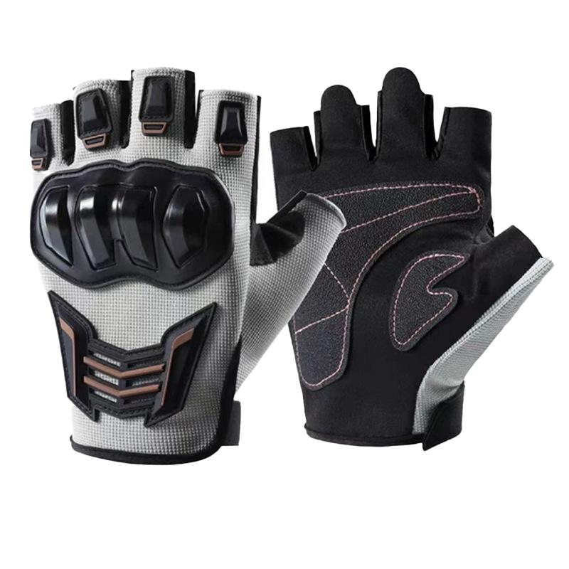 Bituozhe Unisex Hard Shell Half-Finger Cycling Gloves