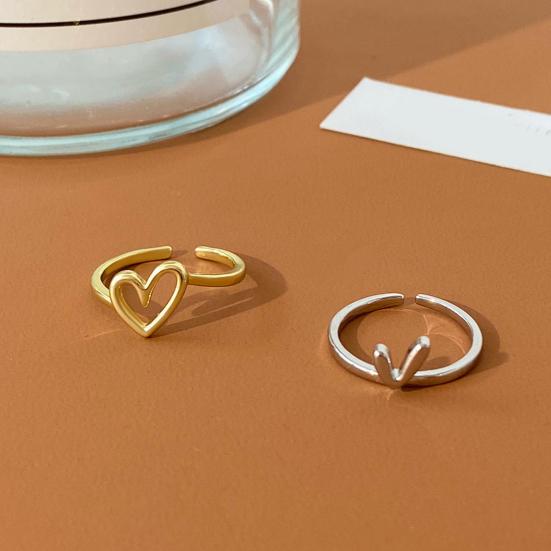 1 Set Women Ring with Greeting Card Irregular Personality Mother's Day Gift Hollow Love