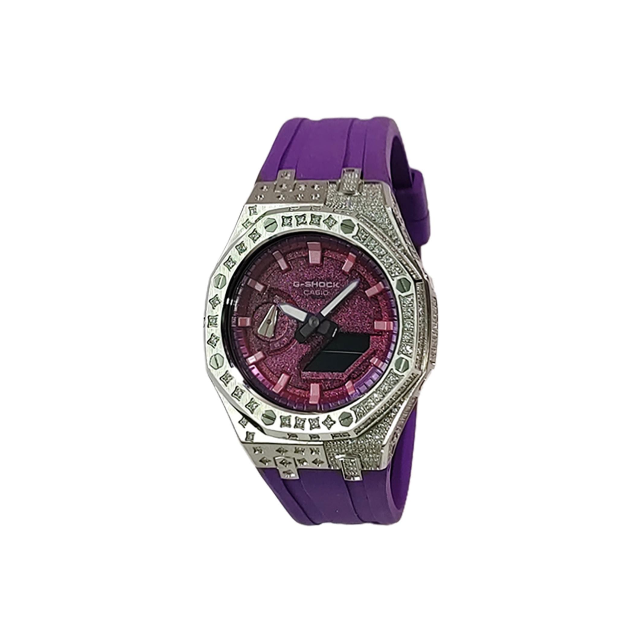 

CASIO Men 44mm Purple Watch GA-2100-1A(Watch3-- Pink Watch Dial