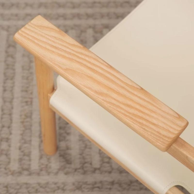 Wooden Backrest Chair Living Room Sofa Chair Individual Aesthetic Modern Comfortable Armchair Luxury Decorative Leather Armchair