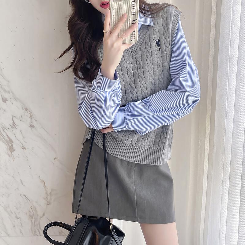 TonLion Women's Embroidered Cable Knit V-Neck Vest