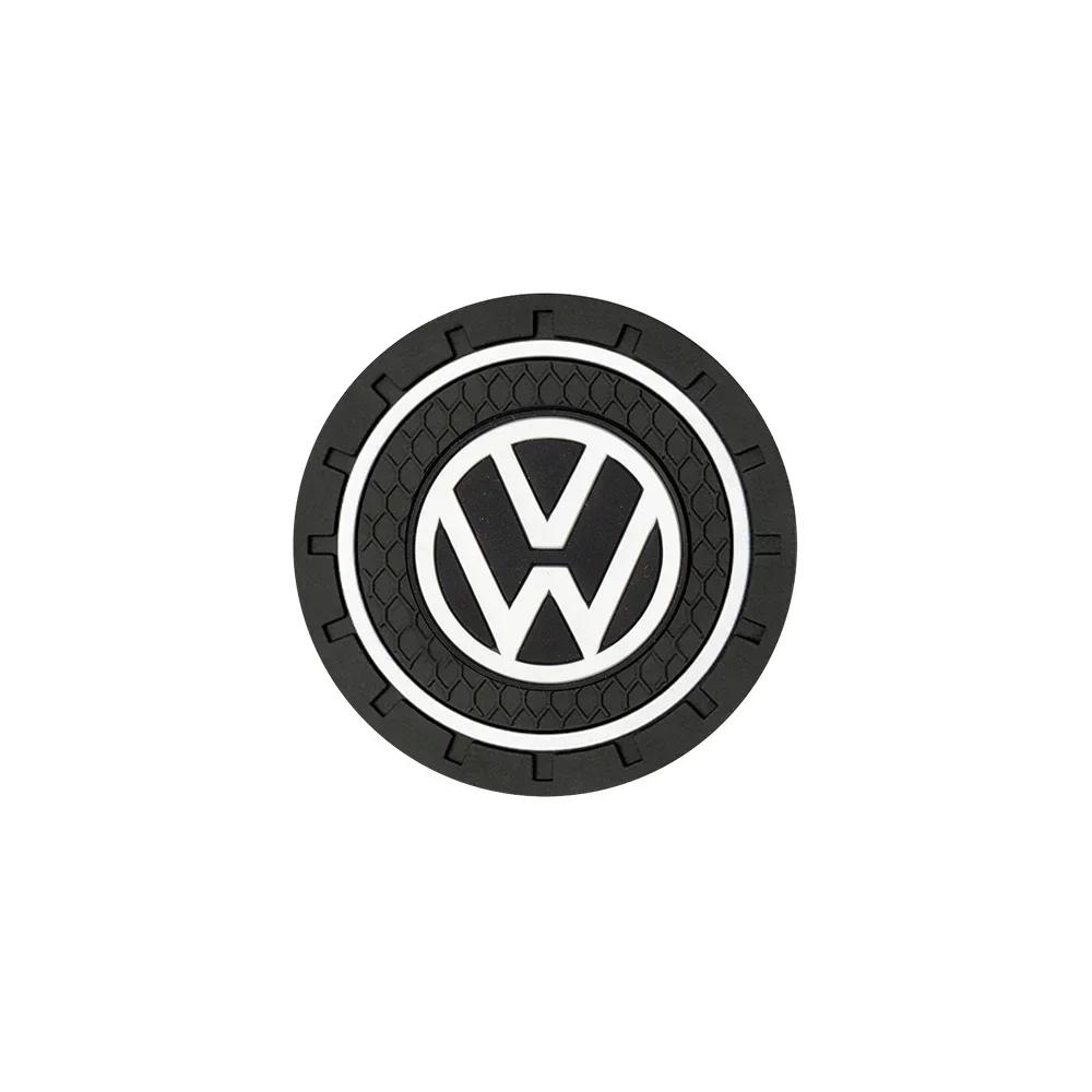 1/2PC Car Coaster Non-Slip Pad Water Cup Holder Interior Mat Accessories For Volkswagen VW Rline Beetle Touareg Tiguan TouranAL1