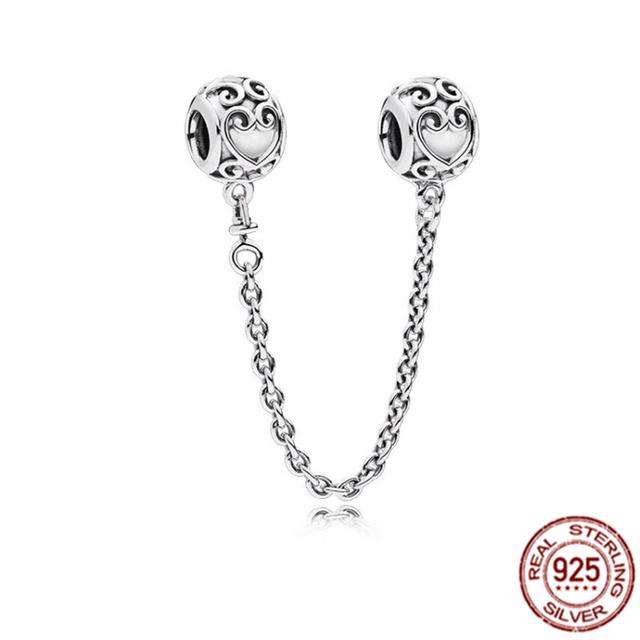 Charm-Anhänger aus 925er-Sterlingsilber mit funkelnder Pavé-Krone, O-Baum, Sicherheitskette, passend für Original-Fasion-Armbänder, DIY-Frauenschmuck, Geschenk