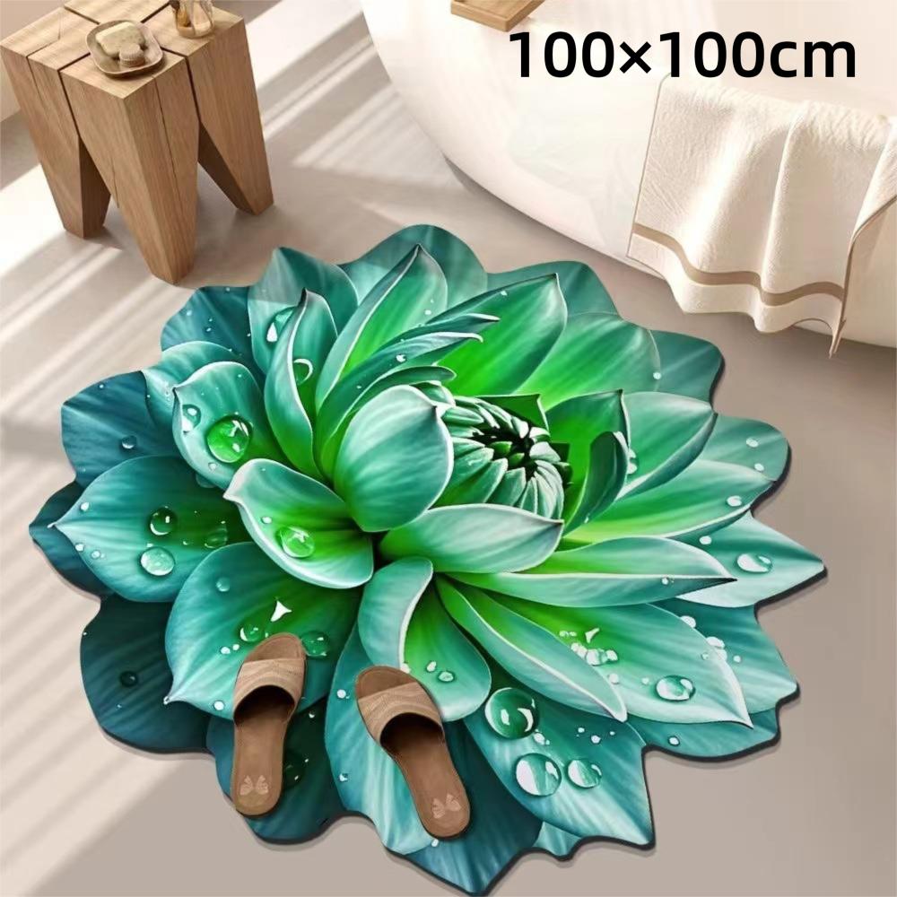 Special-shaped Flower Carpet 60/100cm Bathroom Floor Mats  for Living Room Tea Table Bedside