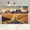 2D plane 1 piece of desert road scenery featuring canyons and road design suitable for living room bedroom and office