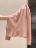 Women's Light Blue Half-High Neck Long Sleeve Knit Top – Autumn/Winter 2025, Soft and Luxurious Feel.