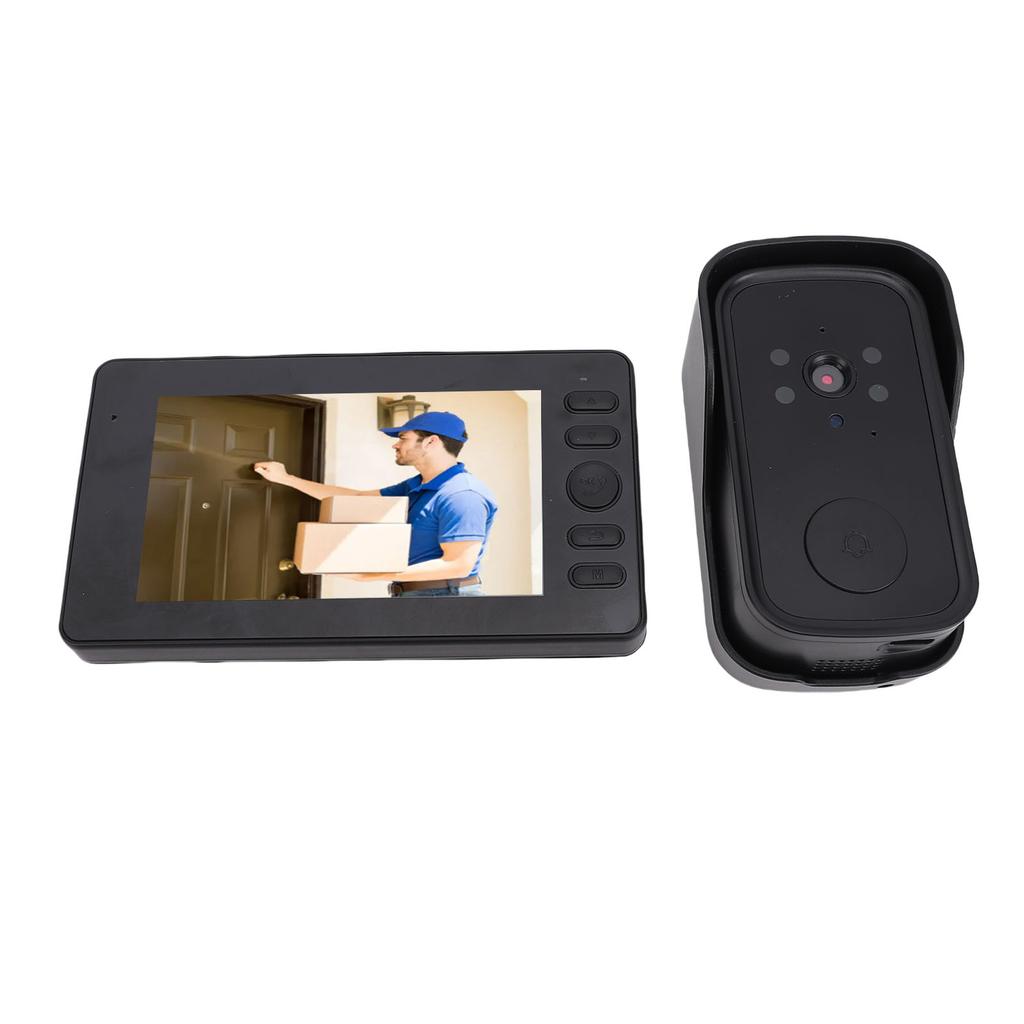 WiFi Video Doorbell with 4.3 Inch Display 1080P Wide Angle Fish Eye Lens Video Doorbell Camera Intercom System with