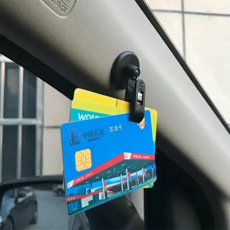 2pcs Fixing Tools Suction Cup Plastic Car Window Mount Suction Clip Bill Holder Card Clamp for Car Towel Ticket
