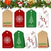 DIY Gift Tags for Christmas 48 Pcs Merry Paper with Rope, Vintage Seasonal Holiday Greeting Gifts Hanging Labels Wrapping, Crafts, Party Favors String