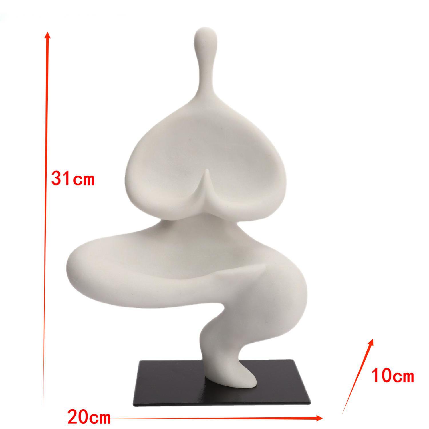 

Дзен Йога Фигурка Орнамент для Гостиной, Винного Шкафа или Офисного Декора 20 x 10 x 31 cm белый