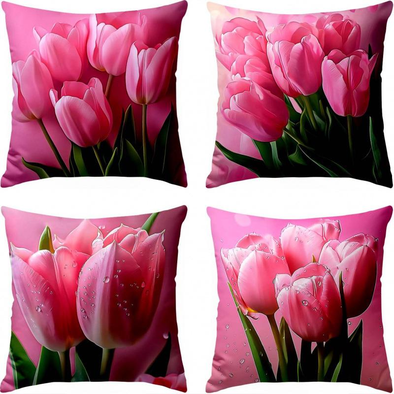 New Flower And Bird Pillow Cover Fresh Home Living Room Sofa Bed And Breakfast Bay Window Cushion Cover Premium