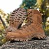 Men's Black Off-Road Hiking and Combat Boots - Wear-Resistant, Thick-Soled, Comfortable Mountaineering Shoes