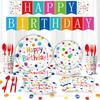 Color Polka Dot Birthday Theme Party Package Paper Cup Paper Plate Paper Towel Knife Fork Spoon Disposable Party Decoration