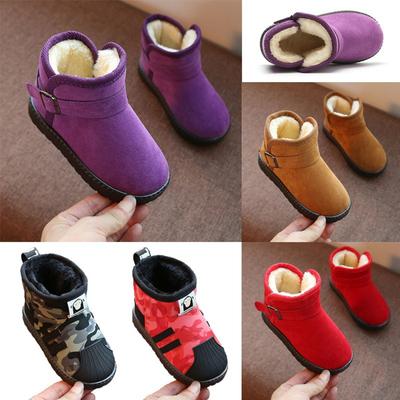 Boots Kid Shoes Children's Classic Winter Snow Boots Boys Girls Cotton Fleece -Lined Warm Design Shoes Baby Woolen Cotton Warm Boots