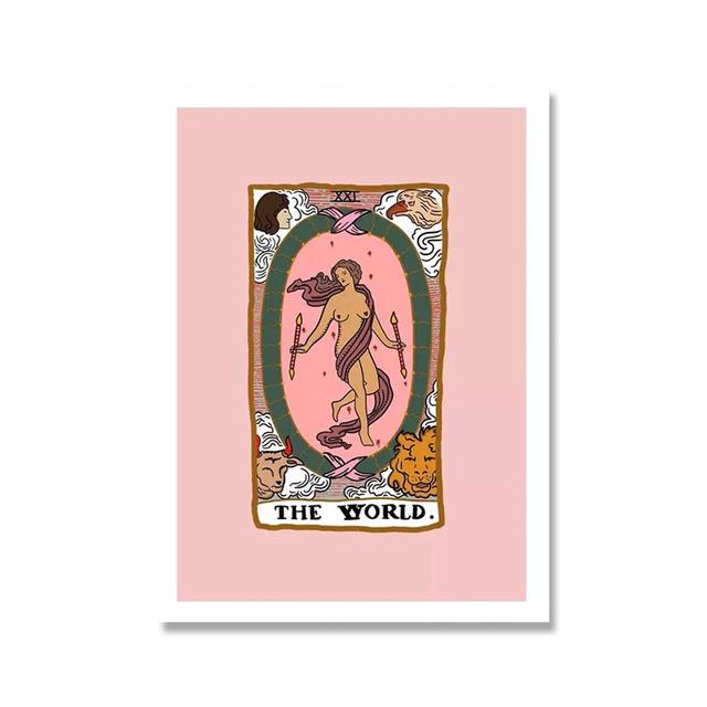 Nordic Abstract The Lovers Tarot Wall Art Pictures Canvas Painting Sun Empress Priestess Posters Prints Living Room Home Decor