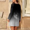 Women's Fashion Gradient V-Neck Long Sleeve Dress