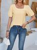 2024 Spring/Summer Women's U-neck Loose Casual T-shirt with Bubble Sleeves