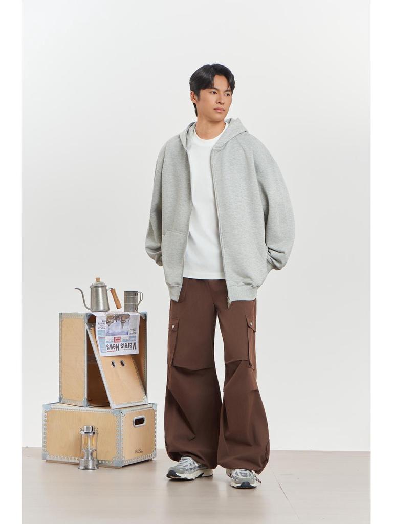 Men’s Autumn Cotton Zipper Hooded Cardigan Sweatshirt - 300g Pure American Cotton Jacket