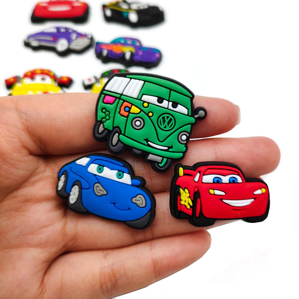 Lightning McQueen Cartoon Clog Shoe Charm - Cute Floral Rubber Accessories
