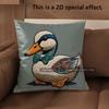 2D Entzückende mit Schleife gebundene Entenmuster Kissenbezüge Muster Kissenbezug Geeignet für Sofa Schlafzimmer Auto Kissenbezug