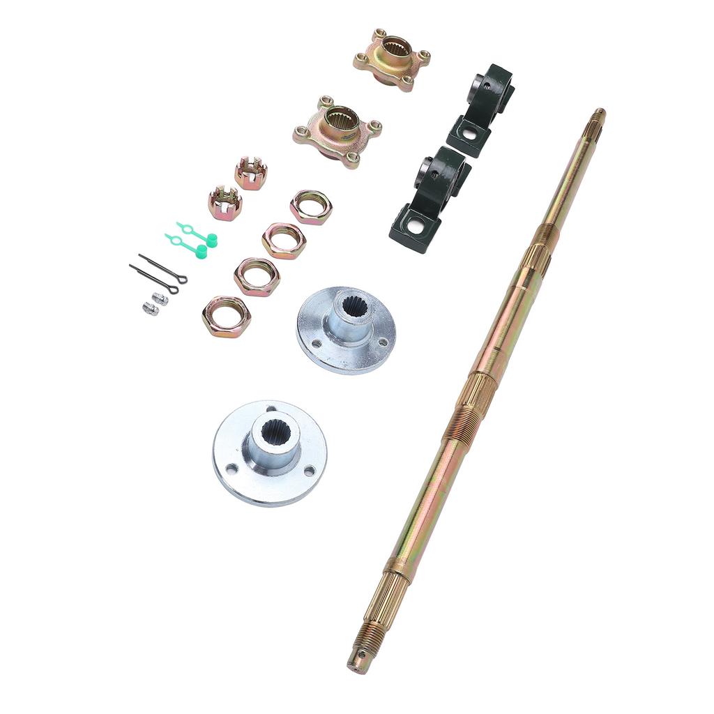 24inch Go Kart Rear Axle Kit 17 Teeth Rear Axle Flange Bearing Fixing Mounts Set for 50‑150CC ATVs Quads Drift Trikes