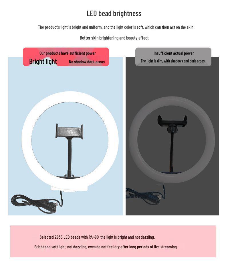 Live Broadcast Selfie Tripod with Fill Light for Multi-Camera Shooting & Singing