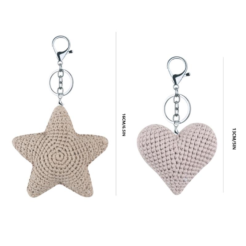 Crocheted Keyrings Star Key Holder Handbag Pendants Charm Jewelry for Women Girl